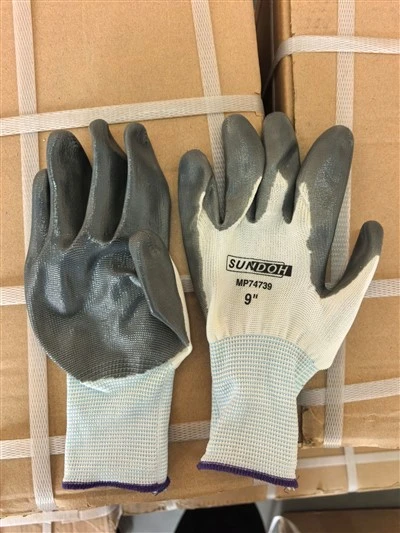 ARBEJDSHANSKER NYLON/NITR. HVID S. 9